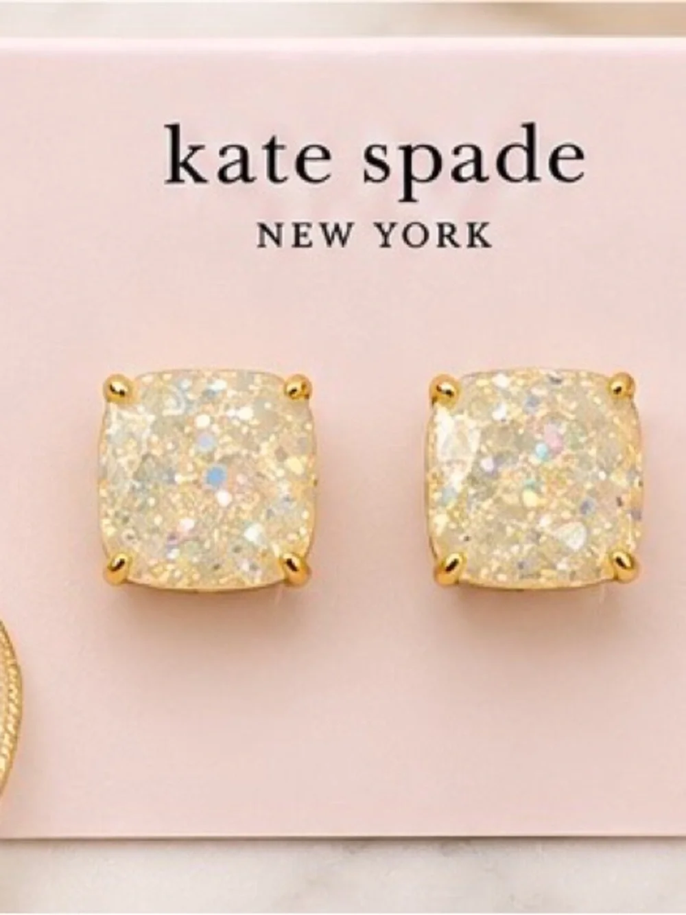Kate Spade New York Opal Glitter Square Stud Earrings